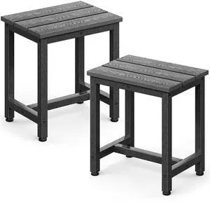 ODK Outdoor Side Tables Set of 2, Adirondack Patio End Table with Weather-Resistant Waterproof Top for Hot Tub Garden, Balcony, Poolside, 2PCS, Grey ODK Outdoor Side Tables Set of 2, Adirondack Patio End Table with Weather-Resistant Waterproof Top for Hot Tub Garden, Balcony, Poolside, 2PCS, Grey