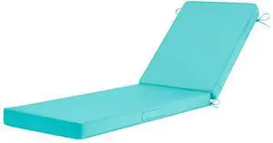 Basic Beyond Chaise Lounge Cushions Outdoor, 3-Layer Waterproof Outdoor Furniture Cushions with Removable Cover and 4 Ties, 72"x21"x3" Patio Lounge Chair Cushions for Outdoor Furniture, Teal Basic Beyond Chaise Lounge Cushions Outdoor, 3-Layer Waterproof Outdoor Furniture Cushions with Removable Cover and 4 Ties, 72"x21"x3" Patio Lounge Chair Cushions for Outdoor Furniture, Teal