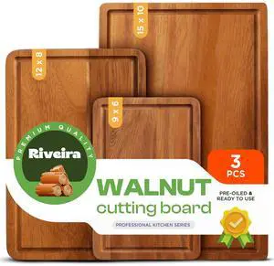Riveira Walnut Cutting Board Set Versatile And Durable: Set Of 3 Pcs Rectangular Wooden Cutting Board Natural Wooden Cutting Boards For Kitchen Complete Walnut Wooden Chopping Board Riveira Walnut Cutting Board Set Versatile And Durable: Set Of 3 Pcs Rectangular Wooden Cutting Board Natural Wooden Cutting Boards For Kitchen Complete Walnut Wooden Chopping Board