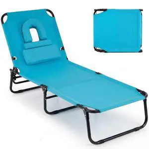Goplus Tanning Chair, Folding Beach Lounge Chair with Face &Arm Hole, Position Adjustable,Removable Pillow,Side Pocket, Sunbathing Chair, Portable Outdoor Lounge Chair for Patio Pool Goplus Tanning Chair, Folding Beach Lounge Chair with Face &Arm Hole, Position Adjustable,Removable Pillow,Side Pocket, Sunbathing Chair, Portable Outdoor Lounge Chair for Patio Pool