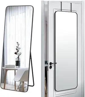 SCWF-GZ 57x20 Door Hanging Full Length Mirror, Floor Stand (Height 5.7ft just Body in1.3ft) Wall Mounted Metal Frame Rectangle Dressing Mirrors for Bedroom Living Room 57 inch Black SCWF-GZ 57x20 Door Hanging Full Length Mirror, Floor Stand (Height 5.7ft just Body in1.3ft) Wall Mounted Metal Frame Rectangle Dressing Mirrors for Bedroom Living Room 57 inch Black