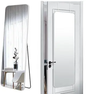 SCWF-GZ 57x20 Door Hanging Full Length Mirror, Floor Stand (Height 5.7ft just Body in1.3ft) Wall Mounted Metal Frame Rectangle Dressing Mirrors for Bedroom Room 57 inch Silver SCWF-GZ 57x20 Door Hanging Full Length Mirror, Floor Stand (Height 5.7ft just Body in1.3ft) Wall Mounted Metal Frame Rectangle Dressing Mirrors for Bedroom Room 57 inch Silver
