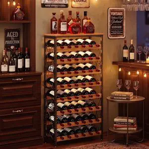 Sonyabecca 48 Bottle Wine Rack Freestanding Floor with Wood Top,8-Tier Wine Storage Shelf with Serving Station, Wine Holder for Kitchen, Bar, Dining Room, Home Bar Cabinet for Wine Bottles, No Wobble Sonyabecca 48 Bottle Wine Rack Freestanding Floor with Wood Top,8-Tier Wine Storage Shelf with Serving Station, Wine Holder for Kitchen, Bar, Dining Room, Home Bar Cabinet for Wine Bottles, No Wobble