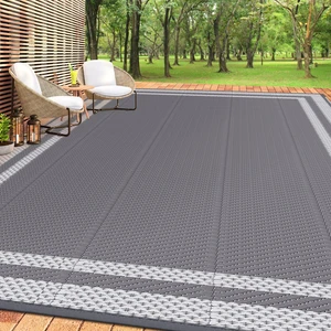 Outdoor Rug Portable Plastic Straw Camping Rugs for Outside RV | Large Reversible Waterproof Outdoor Area Rugs for Patio,Deck,Porch,Balcony(8'x 10',White&Gray) Outdoor Rug Portable Plastic Straw Camping Rugs for Outside RV | Large Reversible Waterproof Outdoor Area Rugs for Patio,Deck,Porch,Balcony(8'x 10',White&Gray)
