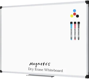 Magnetic Dry Erase Whiteboard 48 x 36 Inch, 4' x 3' Premium White Board for Wall with Marker Tray, Silver Aluminum Frame Presentation Board for Home Office Classroom Magnetic Dry Erase Whiteboard 48 x 36 Inch, 4' x 3' Premium White Board for Wall with Marker Tray, Silver Aluminum Frame Presentation Board for Home Office Classroom