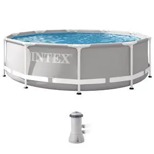 INTEX 26701EH Prism Frame Premium Above Ground Swimming Pool Set: 10ft x 30in Includes 330 GPH Cartridge Filter Pump SuperTough Puncture Resistant Rust Resistant 1185 Gallon Capacity INTEX 26701EH Prism Frame Premium Above Ground Swimming Pool Set: 10ft x 30in Includes 330 GPH Cartridge Filter Pump SuperTough Puncture Resistant Rust Resistant 1185 Gallon Capacity