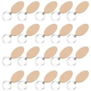 20Pcs Blank Wooden Key Chain Diy Wood Keychains Key Tags Gifts Yellow 20Pcs Blank Wooden Key Chain Diy Wood Keychains Key Tags Gifts Yellow