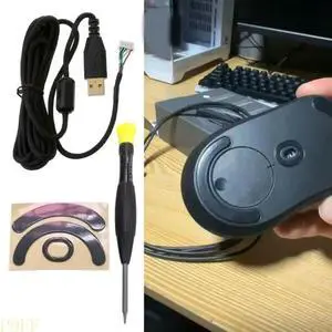 Umbrella Rope Mouse Cable Soft Mouse Line with Screwdriver Sticker Replacement Umbrella Rope Mouse Cable Soft Mouse Line with Screwdriver Sticker Replacement