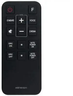 AKB74815301 For Sound Bar Replacement Remote AKB74815311 For LAS260B LAS160B LAS453B S45A1-D SPH3B-W LAC553B LAS453 LAS26 AKB74815301 For Sound Bar Replacement Remote AKB74815311 For LAS260B LAS160B LAS453B S45A1-D SPH3B-W LAC553B LAS453 LAS26