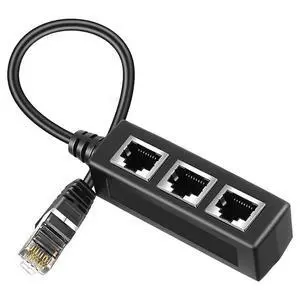 Rj45 Ethernet Splitter Adapter Ethernet Splitter 1 To 3 For Home, Office, School Network Expansion Black 1 PCS Rj45 Ethernet Splitter Adapter Ethernet Splitter 1 To 3 For Home, Office, School Network Expansion Black 1 PCS