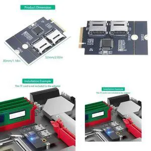 Double Card to NGFF Key B Adapter, Card Rearder Adapter M.2 B KEY to 2 Card Adapter for Computers , Cameras Double Card to NGFF Key B Adapter, Card Rearder Adapter M.2 B KEY to 2 Card Adapter for Computers , Cameras
