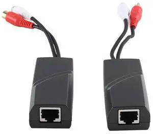 1 Pair RCA Audio Network Cable Extender Twisted Pair Transmitter Gray Plastic+l 2-Way Audio Extender RJ45 To RCA Extende 1 Pair RCA Audio Network Cable Extender Twisted Pair Transmitter Gray Plastic+l 2-Way Audio Extender RJ45 To RCA Extende