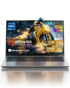 NIAKUN Gaming Laptop Computer 15.6", 2026 Window 11 Pro Lap Top, Core Ultra 5 125U(Beat i7-10875H), 24GB DDR5 RAM 1TB SSD, 2-Year Warranty, Office 365, Backlit Keyboard, FHD 1920 * 1080, WiFi5 BT5 NIAKUN Gaming Laptop Computer 15.6", 2026 Window 11 Pro Lap Top, Core Ultra 5 125U(Beat i7-10875H), 24GB DDR5 RAM 1TB SSD, 2-Year Warranty, Office 365, Backlit Keyboard, FHD 1920 * 1080, WiFi5 BT5