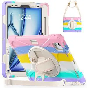 HDAYM Case for iPad Air11 inch Generation 2024 2025 Air 4th 5th 10.9 inch,with Rotating Stand/Hand Shoulder Strap/Pencil Holder,Sturdy Heavy Duty Full Body Shockproof Protective Cover for ipad pro 11" HDAYM Case for iPad Air11 inch Generation 2024 2025 Air 4th 5th 10.9 inch,with Rotating Stand/Hand Shoulder Strap/Pencil Holder,Sturdy Heavy Duty Full Body Shockproof Protective Cover for ipad pro 11"