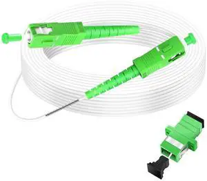 Zerci 50m (164ft) Armored Network Fibre Optic Cable SC/APC to SC/APC OS2 Simplex Singlemode 9/125m LSZH FTTH 3.0mm Patch Cord Fiber Cables with Adapter Coupler Zerci 50m (164ft) Armored Network Fibre Optic Cable SC/APC to SC/APC OS2 Simplex Singlemode 9/125m LSZH FTTH 3.0mm Patch Cord Fiber Cables with Adapter Coupler