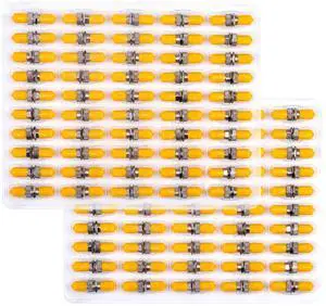 Duogalia 100-Pack ST Fiber Optical Couplers Adapter Cable Barrel Connector ST to ST Bulkhead Fiber Coupler Singlemode, Yellow Cap Duogalia 100-Pack ST Fiber Optical Couplers Adapter Cable Barrel Connector ST to ST Bulkhead Fiber Coupler Singlemode, Yellow Cap