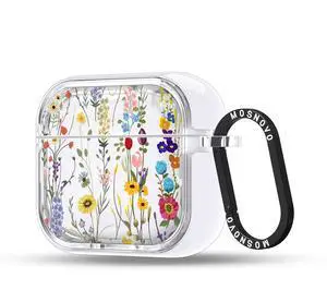 MOSNOVO Case for Airpods 4, Protective Clear Case with Shockproof Dual Layer Hard Luxe Metal Ring Designed for Airpods 4 Generation - Wildflower Meadow MOSNOVO Case for Airpods 4, Protective Clear Case with Shockproof Dual Layer Hard Luxe Metal Ring Designed for Airpods 4 Generation - Wildflower Meadow
