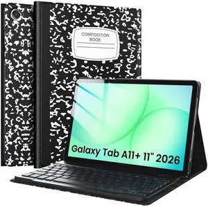 TiMOVO Keyboard Case for Samsung Galaxy Tab A11 Plus/A11+ 2026, Wireless Magnetic Detachable Keyboard with LED Backlight, Notebook Black TiMOVO Keyboard Case for Samsung Galaxy Tab A11 Plus/A11+ 2026, Wireless Magnetic Detachable Keyboard with LED Backlight, Notebook Black