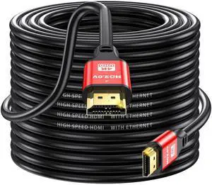 jojobnj HDMI Cable 100ft, 4K@60Hz, 18Gbps High Speed HDMI 2.0 Cord, Ultra HD,Ethernet Audio Return,Video 4K,1080p,3D,Arc, HDR Compatible with Xbox,PS5/PS4,HDTV,Laptop ect(Red) jojobnj HDMI Cable 100ft, 4K@60Hz, 18Gbps High Speed HDMI 2.0 Cord, Ultra HD,Ethernet Audio Return,Video 4K,1080p,3D,Arc, HDR Compatible with Xbox,PS5/PS4,HDTV,Laptop ect(Red)