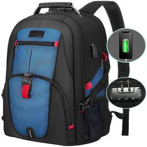 LOVEVOOK Travel Laptop Backpack Waterproof Anti Theft with Lock and USB Charging Port Large Computer Business Backpack for Men Women College (15.6 inch, Blue) LOVEVOOK Travel Laptop Backpack Waterproof Anti Theft with Lock and USB Charging Port Large Computer Business Backpack for Men Women College (15.6 inch, Blue)