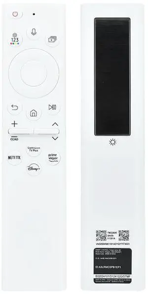 BN5901391A Replacement Solar TV Remote for Samsung Smart TV 20252018with Bluetooth Rechargeable Solar Cell 4 Shortcut Buttons White