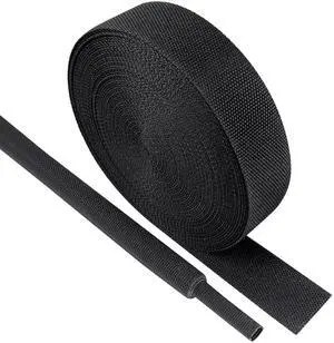 Black 2:1 Ratio Automotive Heat Shrink Braided Sleeving,Wear-Resistant Flat Woven Shrinkable Sleeve Fabric Car Cable Wires Hoses Protection (3/4"-15ft) Black 2:1 Ratio Automotive Heat Shrink Braided Sleeving,Wear-Resistant Flat Woven Shrinkable Sleeve Fabric Car Cable Wires Hoses Protection (3/4"-15ft)