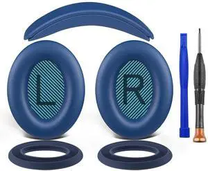 SOULWIT Replacement Kit for Bose SoundTrue Around-Ear II (Sound True AE2) Headphones, Ear Pads Cushions + Headband + Silicone Earpads Cover Protector - Sapphire Blue(Blue Scrims) SOULWIT Replacement Kit for Bose SoundTrue Around-Ear II (Sound True AE2) Headphones, Ear Pads Cushions + Headband + Silicone Earpads Cover Protector - Sapphire Blue(Blue Scrims)