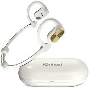 KIM HOST OBT-020 Open Ear Headphones, Bluetooth 5.3 Open Ear Earbuds Stereo Deep Bass, IPX5 Waterproof, 55H Playtime, Lightweight Comfort Wireless Earbuds Fit Sports, Running, Cycling, Workout, White KIM HOST OBT-020 Open Ear Headphones, Bluetooth 5.3 Open Ear Earbuds Stereo Deep Bass, IPX5 Waterproof, 55H Playtime, Lightweight Comfort Wireless Earbuds Fit Sports, Running, Cycling, Workout, White