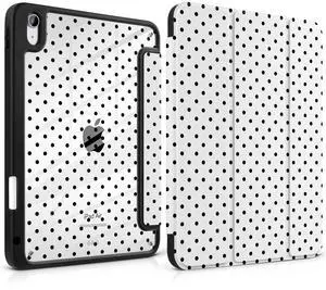 MEEgoodo Case for iPad Air 11 inch M4 2026/M3 2025/M2 2024, for iPad Air 5th/4th Generation Case 10.9 inch 2022/2020, Tablet Cover with Acrylic Transparent Back Shell, Poka Dot Black MEEgoodo Case for iPad Air 11 inch M4 2026/M3 2025/M2 2024, for iPad Air 5th/4th Generation Case 10.9 inch 2022/2020, Tablet Cover with Acrylic Transparent Back Shell, Poka Dot Black