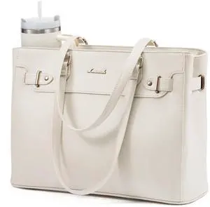 LOVEVOOK Laptop Tote Bag for Women Work, Teacher Tote Bag with Large Cup Holder, 15.6 Inch Waterproof Leather Computer Bag LOVEVOOK Laptop Tote Bag for Women Work, Teacher Tote Bag with Large Cup Holder, 15.6 Inch Waterproof Leather Computer Bag