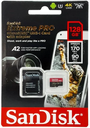 SanDisk Extreme Pro SDXC UHS-I U3 A2 V30 128GB + Adapter, SDSQXCY-128G-GN6MA SanDisk Extreme Pro SDXC UHS-I U3 A2 V30 128GB + Adapter, SDSQXCY-128G-GN6MA
