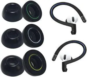 Adhiper Memory Foam Ear Tips and Ear Hooks for AirPods Pro 3 Earbuds 2025,for Airpods Pro3 nti-Slip Earhook,Replacement Earbud Ear Tips Accessories(Black) Adhiper Memory Foam Ear Tips and Ear Hooks for AirPods Pro 3 Earbuds 2025,for Airpods Pro3 nti-Slip Earhook,Replacement Earbud Ear Tips Accessories(Black)
