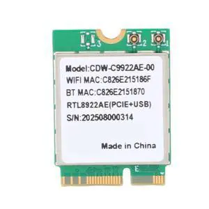 Wisoqu WiFi 7 Card, RTL8922AE Chipset 6338Mbps Band Wireless Network Card with BT5.4 WPA4, for 10 11 Laptop Desktop M.2 Interface Wisoqu WiFi 7 Card, RTL8922AE Chipset 6338Mbps Band Wireless Network Card with BT5.4 WPA4, for 10 11 Laptop Desktop M.2 Interface