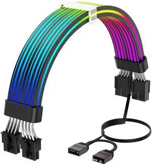 Sirlyr RGB PC Cables,Strimmer 2 * 8 pin PSU Extension Cable,5V 3Pin Sync ARGB,for Graphic Card Power Supply,Computer Case Decoration Black Style Sirlyr RGB PC Cables,Strimmer 2 * 8 pin PSU Extension Cable,5V 3Pin Sync ARGB,for Graphic Card Power Supply,Computer Case Decoration Black Style