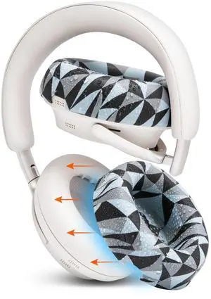 WC SweatZ QC Ultra Patented Protective Earpad Covers Compatible with Bose QuietComfort Ultra Gen 1 & Gen 2 by Wicked Cushions ^^ Sweatproof & Washable ^^ Geo Grey WC SweatZ QC Ultra Patented Protective Earpad Covers Compatible with Bose QuietComfort Ultra Gen 1 & Gen 2 by Wicked Cushions ^^ Sweatproof & Washable ^^ Geo Grey