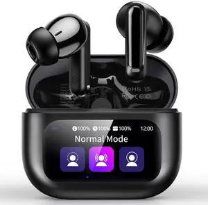 Thunelec Wireless Earbuds, 48H Bass Stereo Ear Buds with ANC/ENC Noise Cancelling, Bluetooth 5.4 Headphones with Multifunctional Touch Screen, Deep Black Thunelec Wireless Earbuds, 48H Bass Stereo Ear Buds with ANC/ENC Noise Cancelling, Bluetooth 5.4 Headphones with Multifunctional Touch Screen, Deep Black