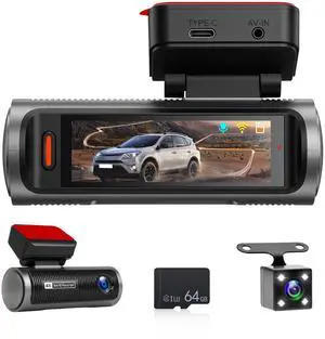 Fuluku 4K Dual Dash Cam Front and Rear, 3.19'' DashCam Inside Camera for Cars, WiFi & APP/64GB Card/GPS/4K 2160P/UHD Dash Camera/Night Vision/Loop Recording/G-Sensor/24H Parking Mode/Easy to Install Fuluku 4K Dual Dash Cam Front and Rear, 3.19'' DashCam Inside Camera for Cars, WiFi & APP/64GB Card/GPS/4K 2160P/UHD Dash Camera/Night Vision/Loop Recording/G-Sensor/24H Parking Mode/Easy to Install