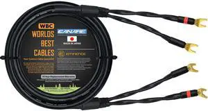 WORLDS BEST CABLES 15 Foot - Canare 4S11 Audiophile Grade - HiFi Star-Quad Single Speaker Cable for Center Channel with Eminence Gold Spade Connectors WORLDS BEST CABLES 15 Foot - Canare 4S11 Audiophile Grade - HiFi Star-Quad Single Speaker Cable for Center Channel with Eminence Gold Spade Connectors