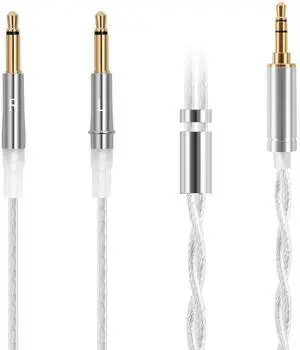 Fezzlo Monitor Headphone Cable,Dual 3.5mm Over-Ear Silver Plated AUX Cord Compatible with Hifiman HE560 HE4XX Meze 99 Classics MEZE 105 Headset for Musicians Audiophiles 3.5mm 4.9ft Fezzlo Monitor Headphone Cable,Dual 3.5mm Over-Ear Silver Plated AUX Cord Compatible with Hifiman HE560 HE4XX Meze 99 Classics MEZE 105 Headset for Musicians Audiophiles 3.5mm 4.9ft