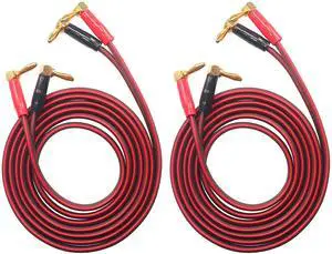 KK Cable BTK-4 HiFi OFC Speaker Wire, Right Angle Banana Plug to Right Angle Banana Plug (2M(6.5ft)) KK Cable BTK-4 HiFi OFC Speaker Wire, Right Angle Banana Plug to Right Angle Banana Plug (2M(6.5ft))