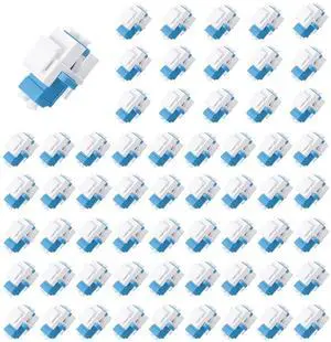 fyboptwu - 60 pcs Fiber Optic Keystone Jack Coupler LC Duplex Singlemode Coupler (White) (SM) Fiber Optic Cable Adapter LC-LC Duplex Single Mode Connector for Fiber Wall Plate fyboptwu - 60 pcs Fiber Optic Keystone Jack Coupler LC Duplex Singlemode Coupler (White) (SM) Fiber Optic Cable Adapter LC-LC Duplex Single Mode Connector for Fiber Wall Plate