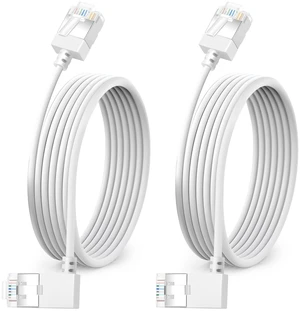 Ultra Slim Gigabit Cat6 Ethernet Cable 90 Left Angled 30FT 2Pack, UTP Ultra Slim Gigabit Cat6 Ethernet Cable 90 Left Angled 30FT 2Pack, UTP