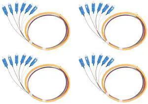 Xunsomten - 6 Strand SC/UPC Fiber Optic Pigtail 1.2m SC Singlemode Fiber Pigtail for Networks Communication System, 4 Packs Xunsomten - 6 Strand SC/UPC Fiber Optic Pigtail 1.2m SC Singlemode Fiber Pigtail for Networks Communication System, 4 Packs