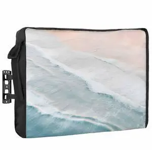 Summer Beach Outdoor TV Cover 52 to 55 Inches Weatherproof & Waterproof, Ocean Coastal Outdoor TV Enclosure with Remote Control Pocket, Seaside Nautical Aqua Beige TV Screen Protectors for Outside TV Summer Beach Outdoor TV Cover 52 to 55 Inches Weatherproof & Waterproof, Ocean Coastal Outdoor TV Enclosure with Remote Control Pocket, Seaside Nautical Aqua Beige TV Screen Protectors for Outside TV