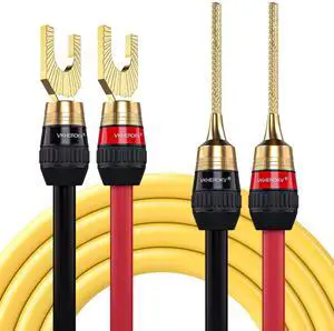 KK Cable YM-2C 10 GaugeAWG 1pair Set Speaker Wire 24k Gold Plated Copper connectors, 5N OFC((99.999% Oxygen Free Copper Wire) with Magnetic Field Ring. YM-2C (3M (9.8ft), YP) KK Cable YM-2C 10 GaugeAWG 1pair Set Speaker Wire 24k Gold Plated Copper connectors, 5N OFC((99.999% Oxygen Free Copper Wire) with Magnetic Field Ring. YM-2C (3M (9.8ft), YP)