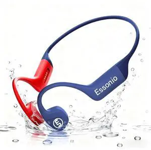 Essonio Bone Conduction Headphones IP68 Waterproof Swimming Headphones with Mic Bluetooth Open Ear Earbuds with MP3 Mode 32GB Memory Deep Bass Secure Fit Hearing, Blue Essonio Bone Conduction Headphones IP68 Waterproof Swimming Headphones with Mic Bluetooth Open Ear Earbuds with MP3 Mode 32GB Memory Deep Bass Secure Fit Hearing, Blue