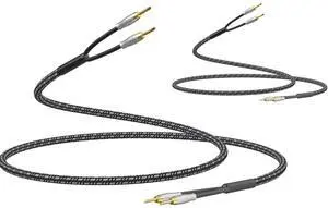 Preffair 1 Pair BFA Banana Plugs HiFi Speaker Cable, 14AWG/2mm2 OFC Copper Braided Loudspeaker Wires with 24K Gold Plated Banana Connectors for Speaker/Subwoofer/Amps (White-Black, 6.6 feet) Preffair 1 Pair BFA Banana Plugs HiFi Speaker Cable, 14AWG/2mm2 OFC Copper Braided Loudspeaker Wires with 24K Gold Plated Banana Connectors for Speaker/Subwoofer/Amps (White-Black, 6.6 feet)