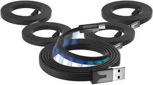 Statik MagStack Slim - USB to USB C Cable, Magnetic Anti Tangle Flat A to Type C Charger Fast Charging Cord, Magnetic Charging Cable, Compatible with iPhone, iPad & Android, 27W 6FT, 5-Pack Statik MagStack Slim - USB to USB C Cable, Magnetic Anti Tangle Flat A to Type C Charger Fast Charging Cord, Magnetic Charging Cable, Compatible with iPhone, iPad & Android, 27W 6FT, 5-Pack