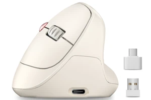 Luhaso Ergonomic Vertical Wireless Mouse, 57, Small/Medium Hands, Beige Luhaso Ergonomic Vertical Wireless Mouse, 57, Small/Medium Hands, Beige