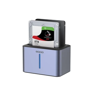 GODO USB 3.0 to SATA I/II/III RGB Dual-Bay Aluminum External Hard Drive Enclosure, Compatible with 2.5-inch SATA HDDs and SSDs, Supports up to 28TB Drives GODO USB 3.0 to SATA I/II/III RGB Dual-Bay Aluminum External Hard Drive Enclosure, Compatible with 2.5-inch SATA HDDs and SSDs, Supports up to 28TB Drives